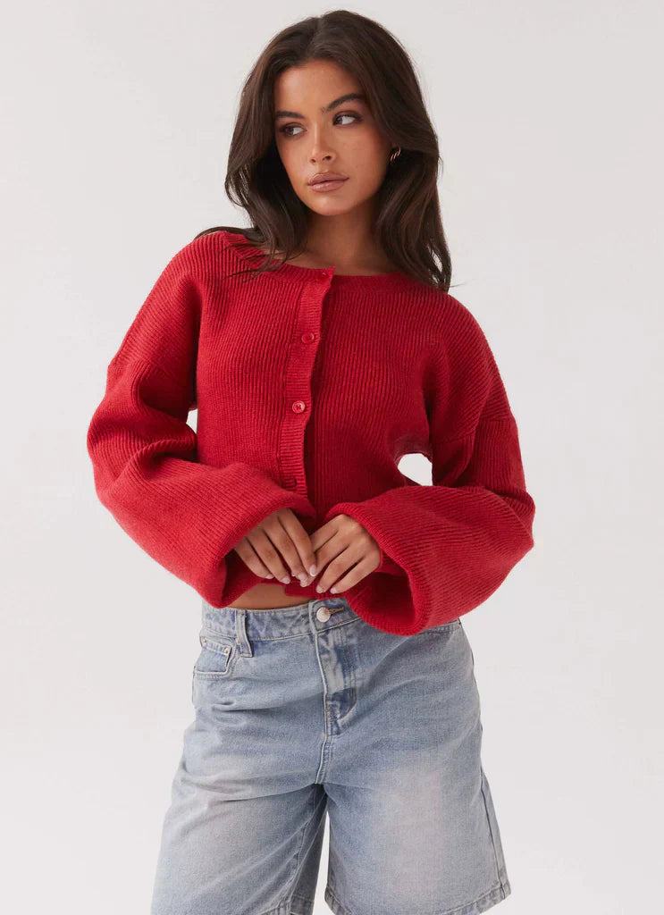 Nina - Red Cardigan